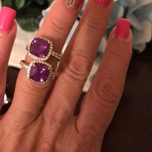 Sterling silver Lab created alexandrite ring